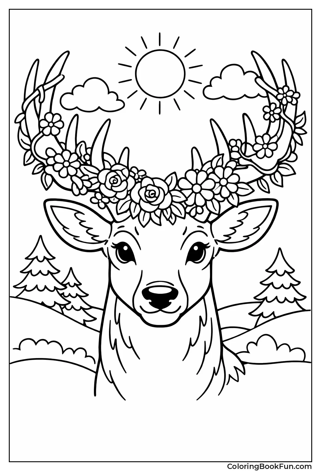 Deer Wears Flower Garland