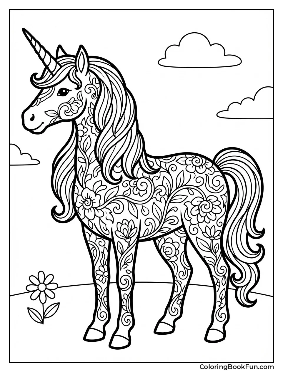 Unicorn Covered in Flowers