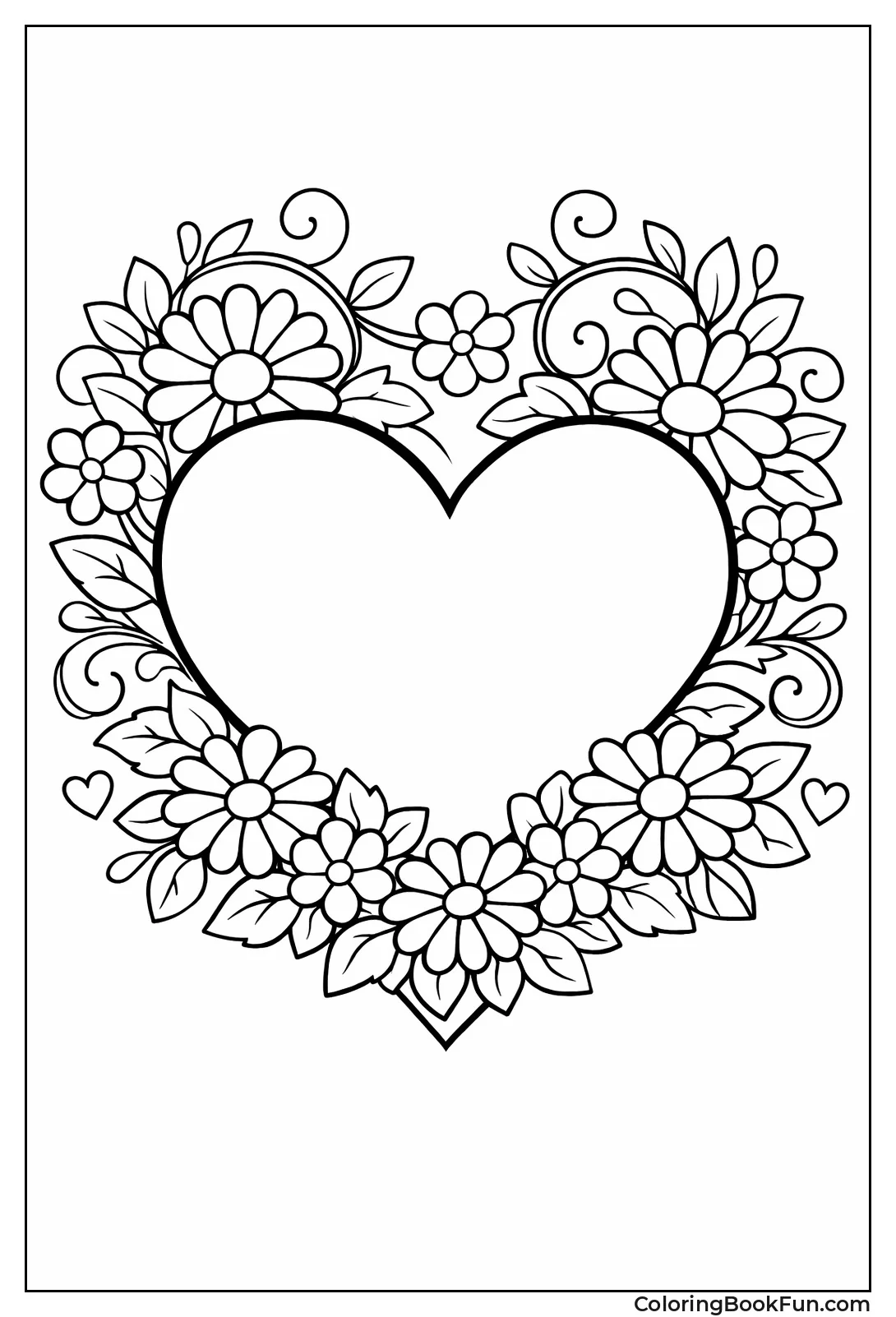 Floral Blooming Heart Border