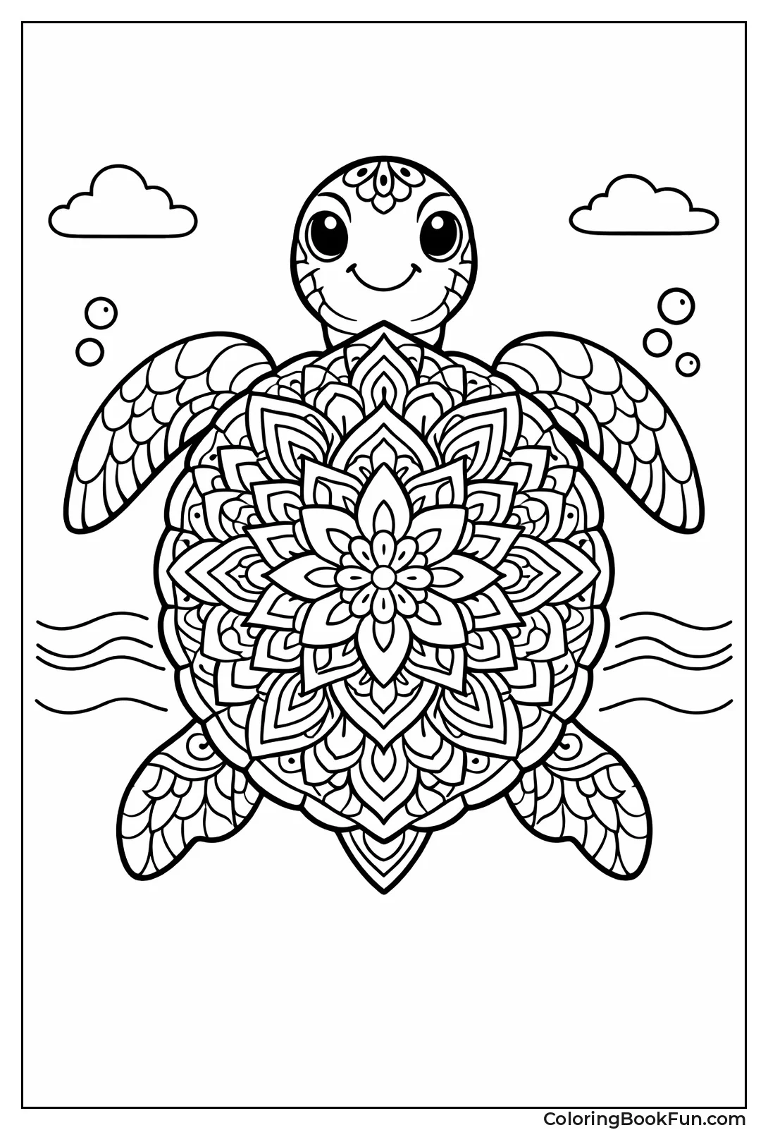 Floral Mandala Turtle Body