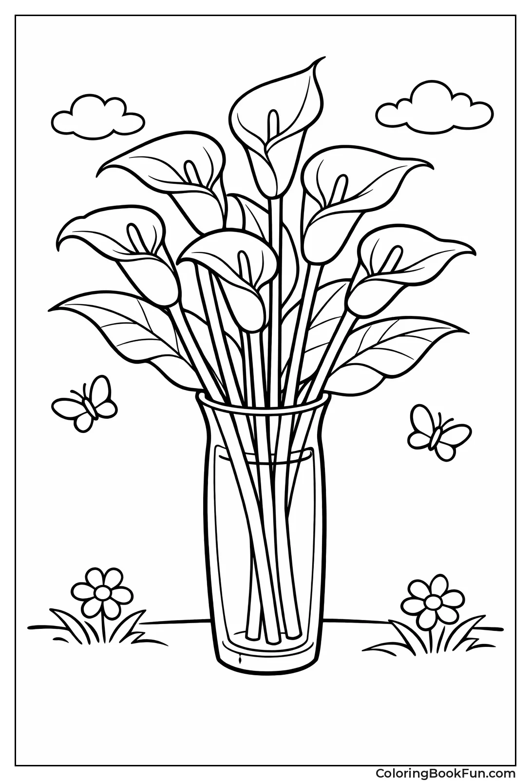 Calla Lilies in Tall Vase