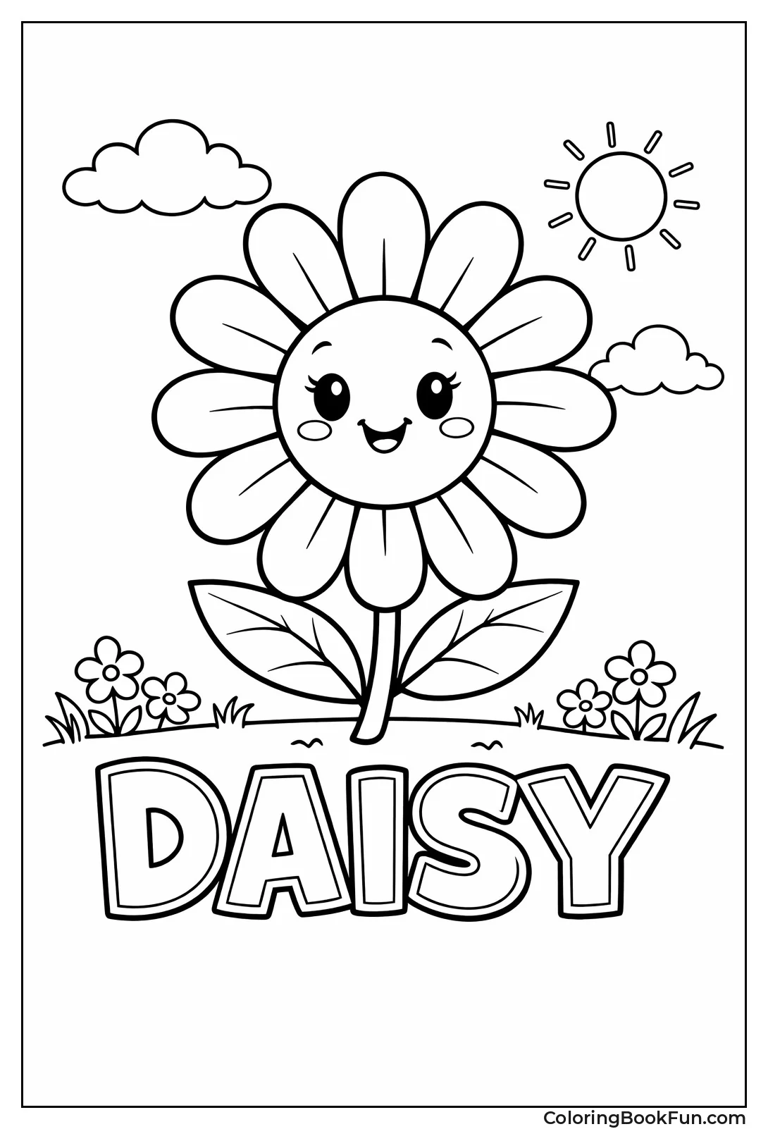 Smiling Cartoon Daisy Face