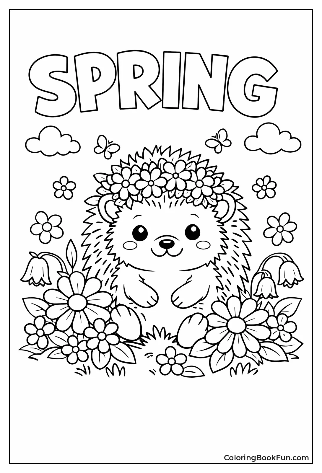 Hedgehog Wearing Flower Crown