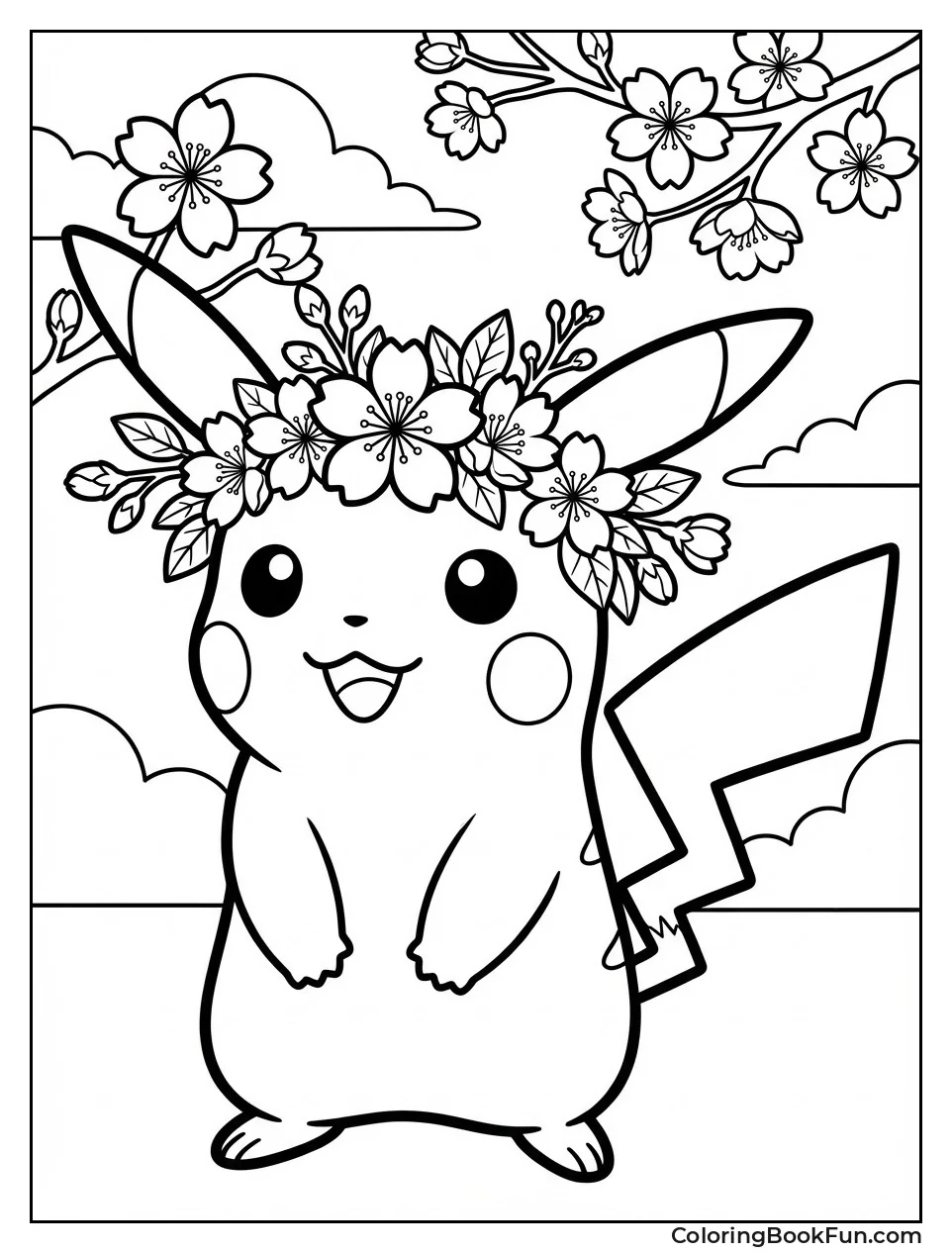 Pikachu Wears Flower Crown