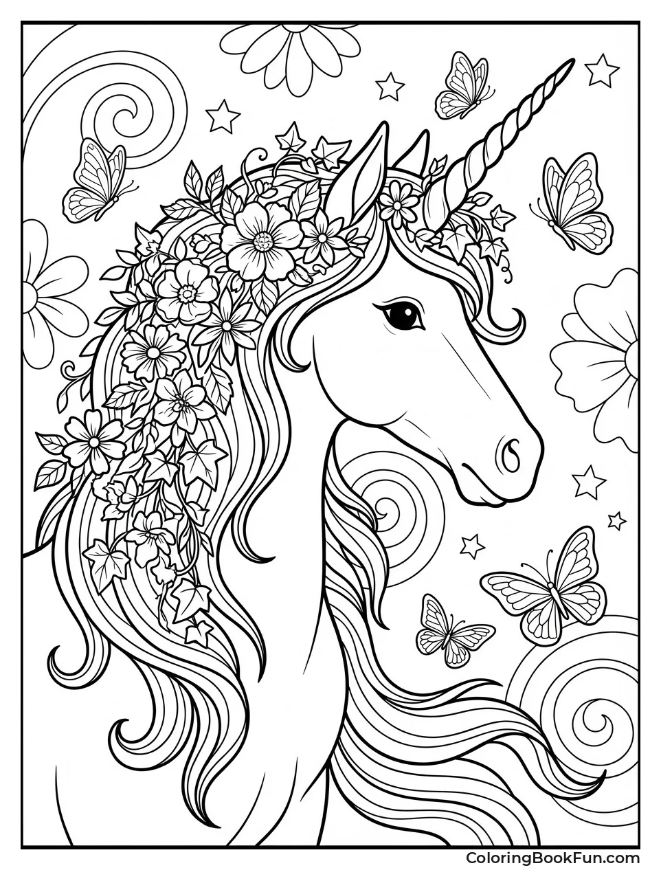 Unicorn Wearing Flower Crown