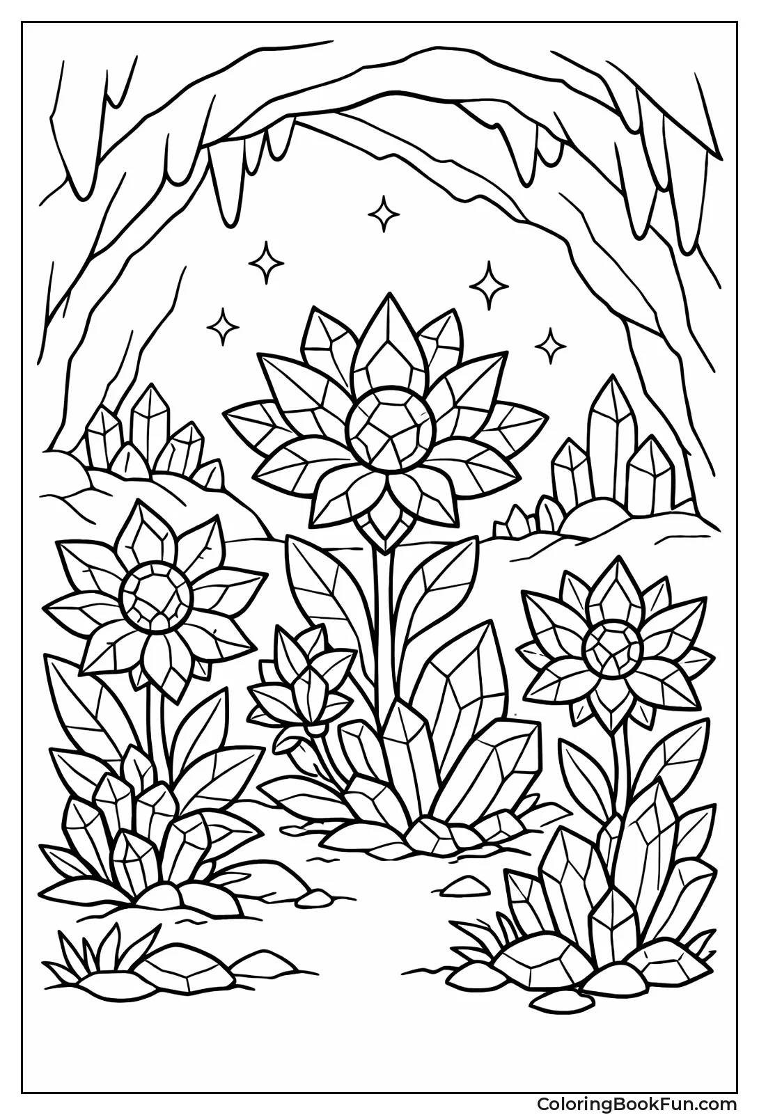 Crystal Flowers in Cave