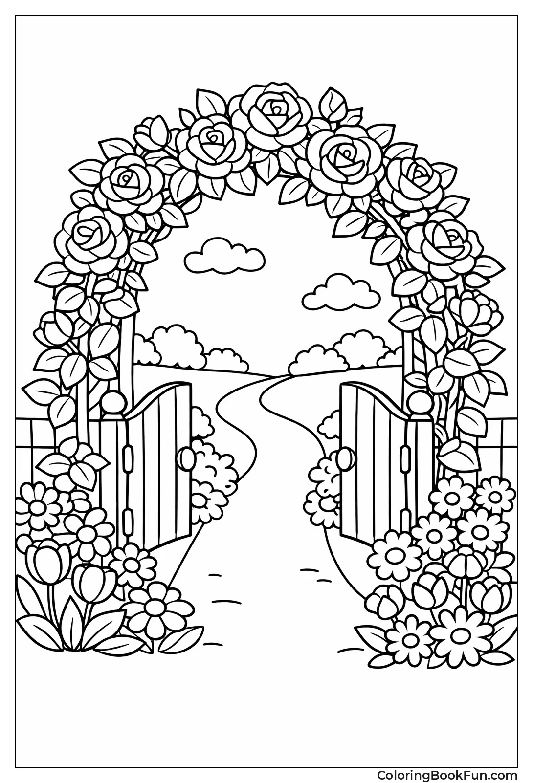 Garden Gate with Roses