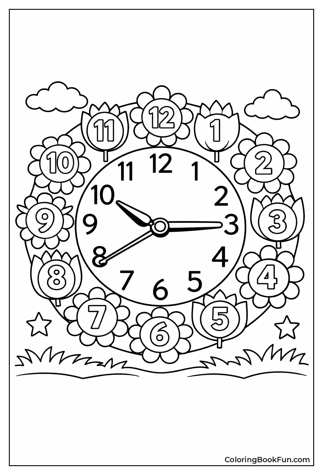 Flowers Make Clock Numbers