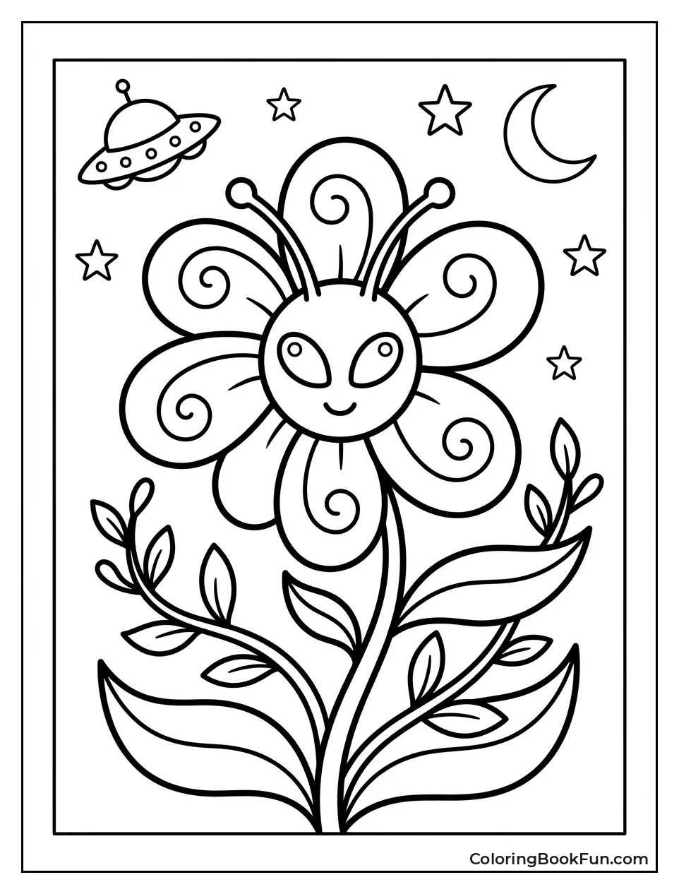 Flower Alien Blooms with Smile