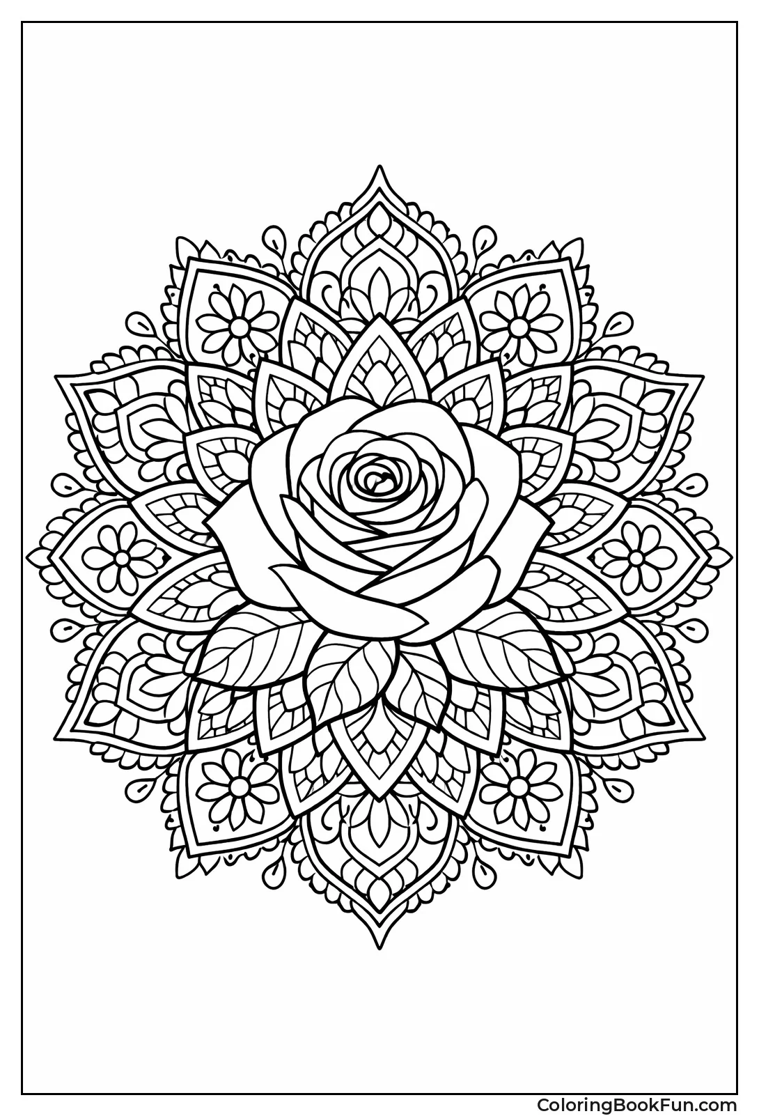 Rose in Mandala Pattern