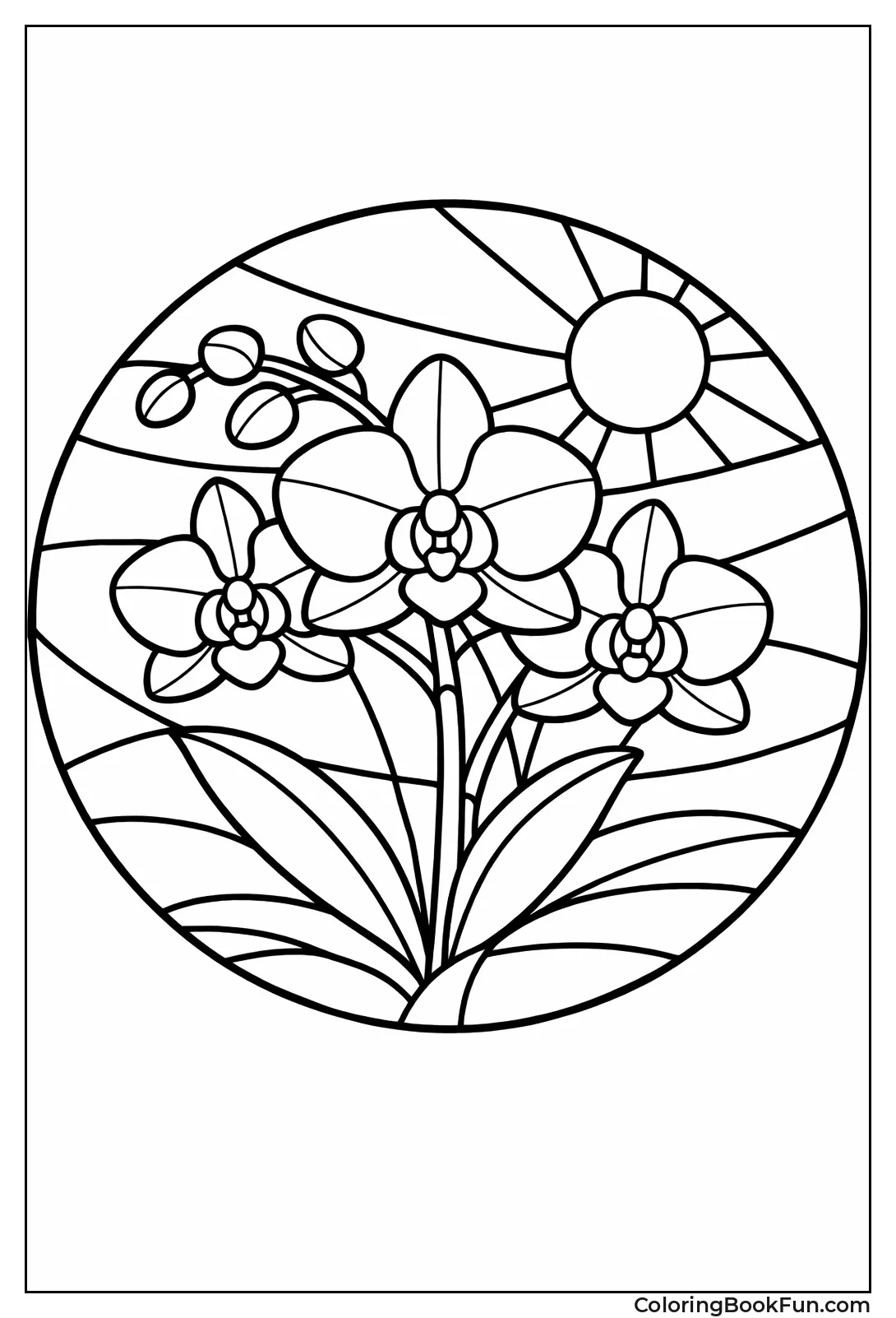 Stained Glass Orchid Window