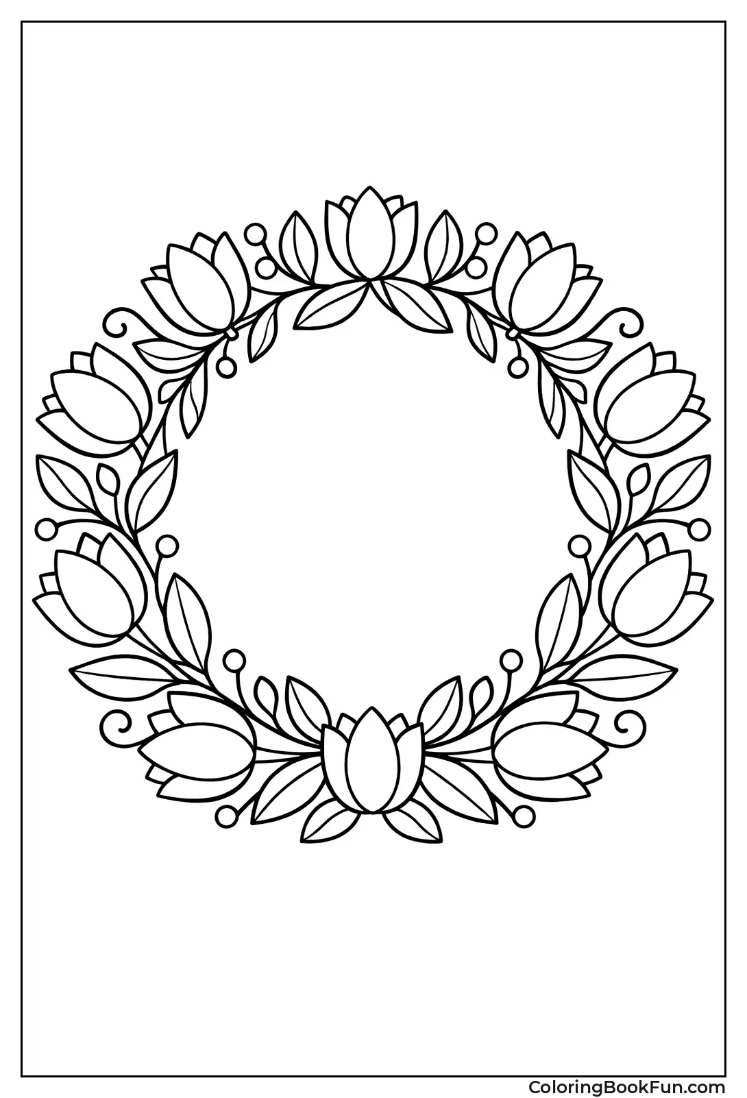 Tulip Wreath Border Design