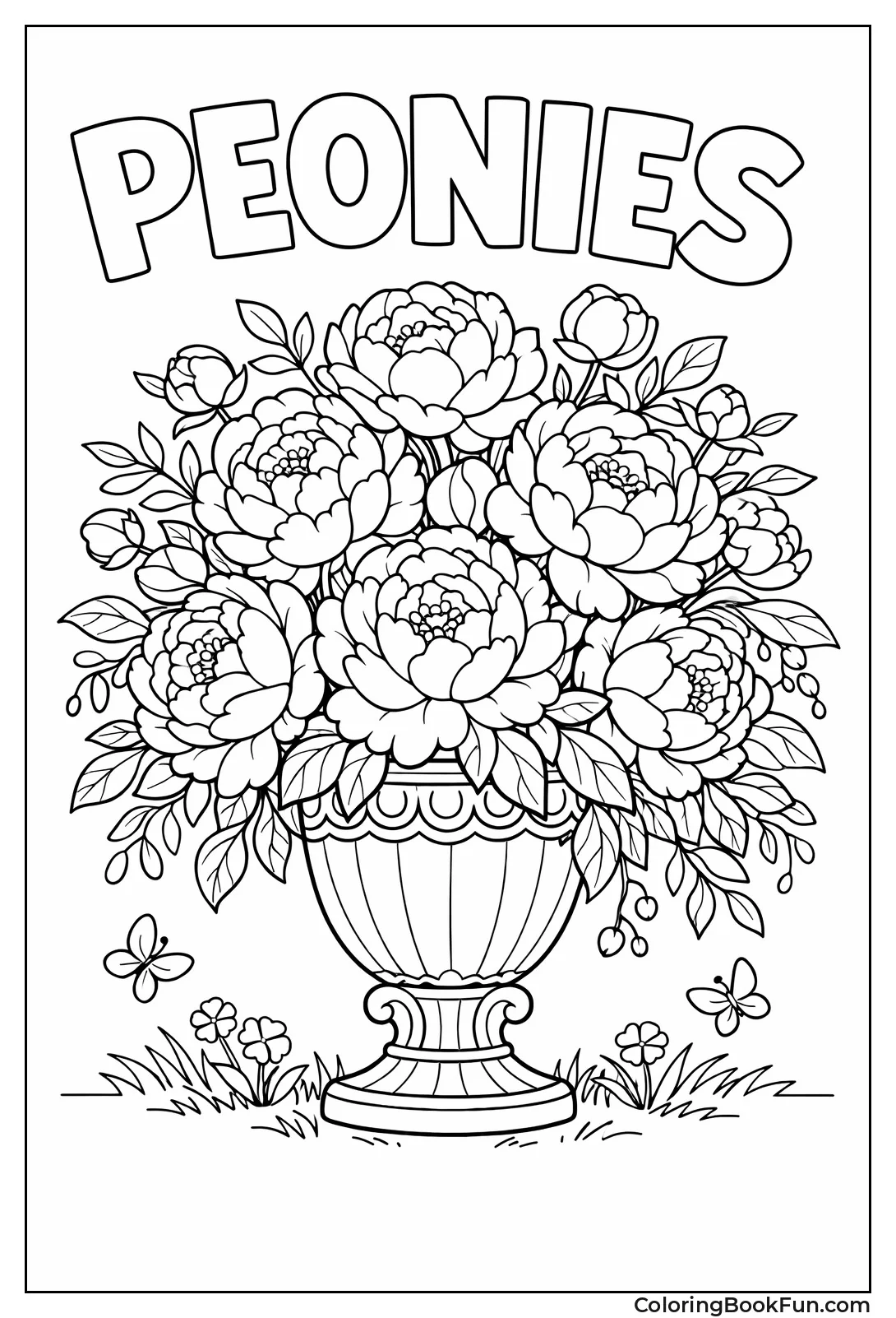 Peonies Overflowing in Vase