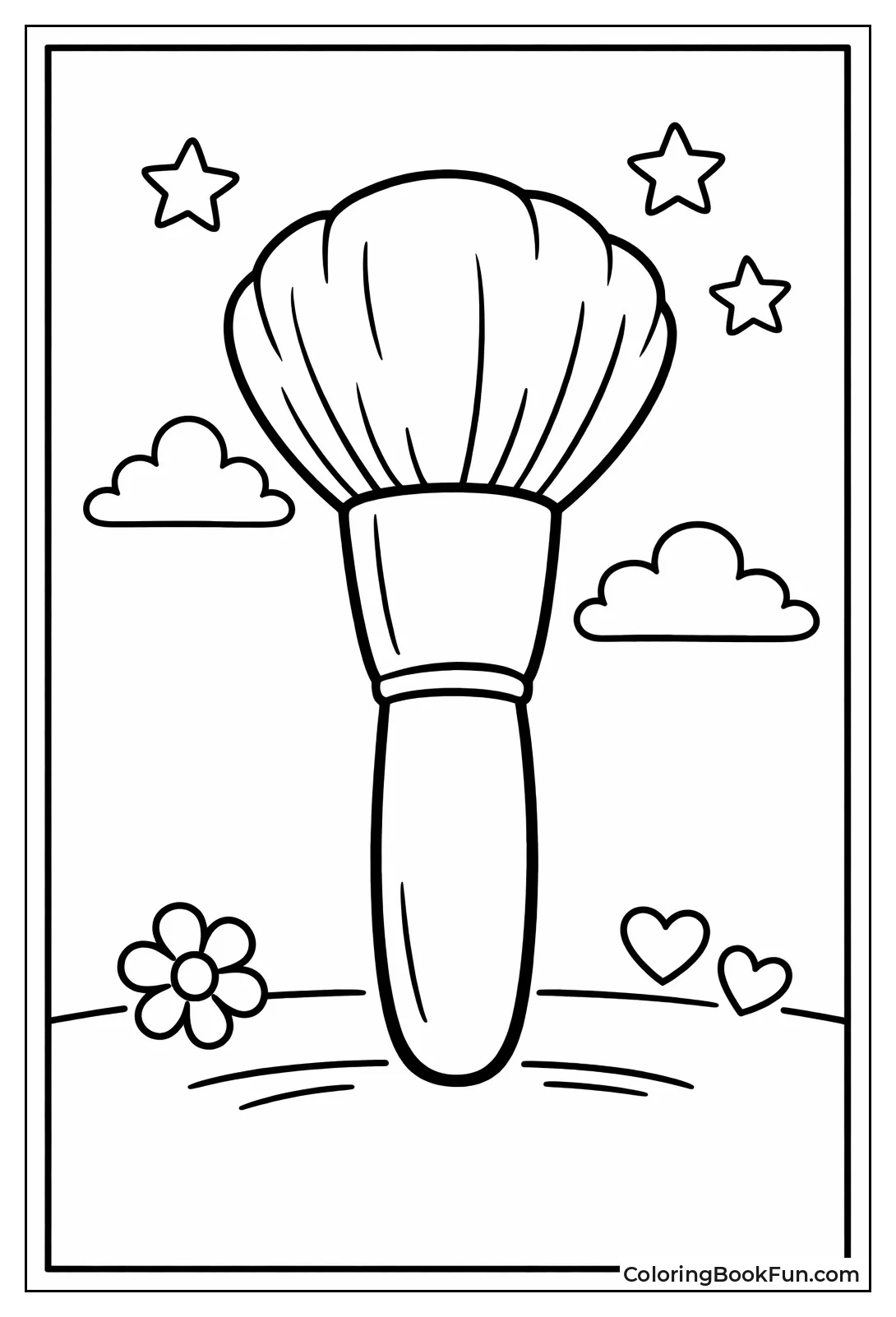 Fluffy Makeup Brush with Bristles