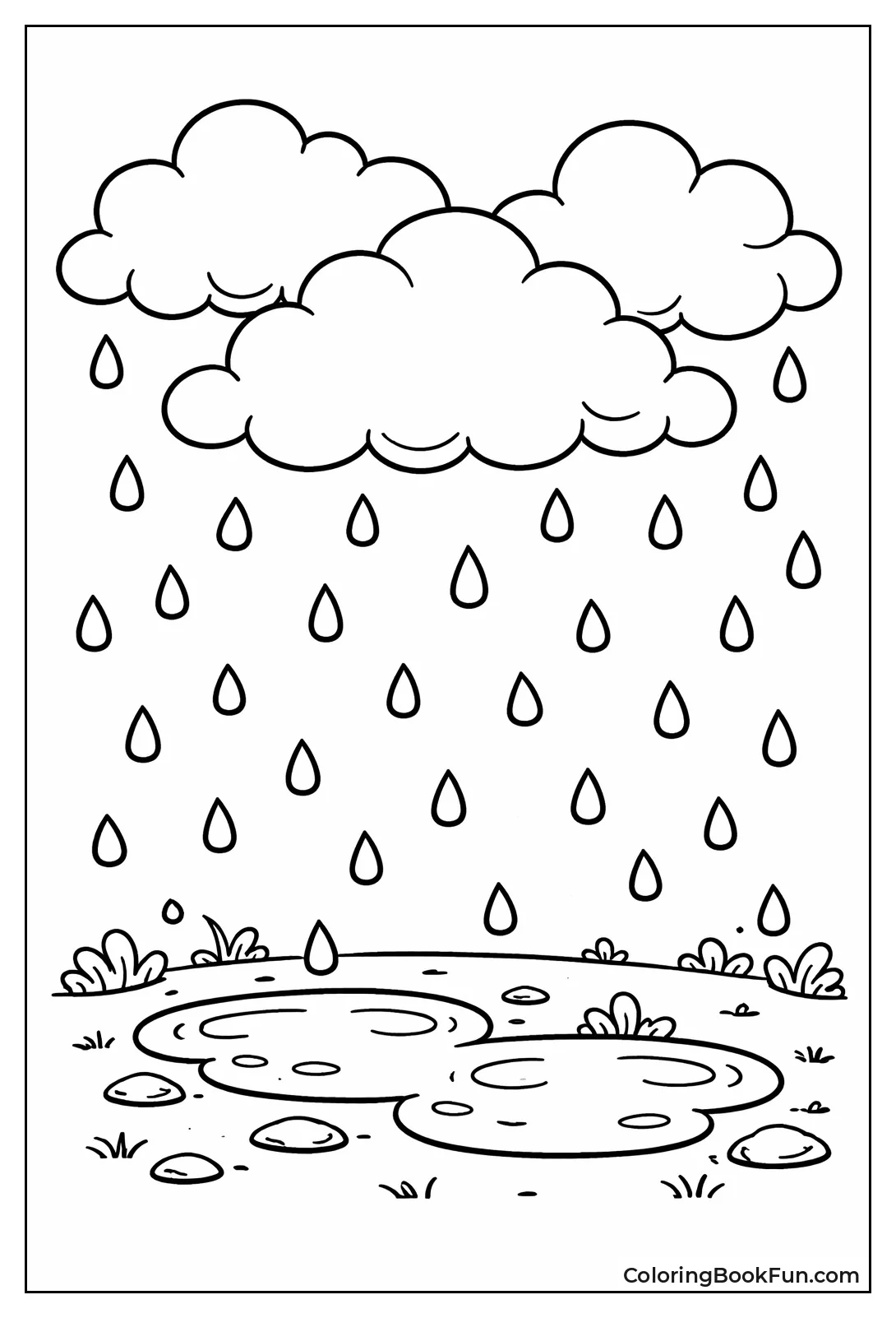 Fluffy Clouds Dropping Raindrops