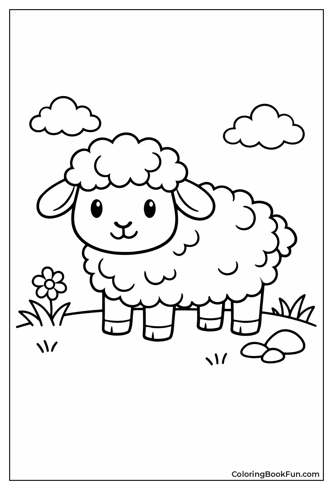 Fluffy Sheep Standing Tall