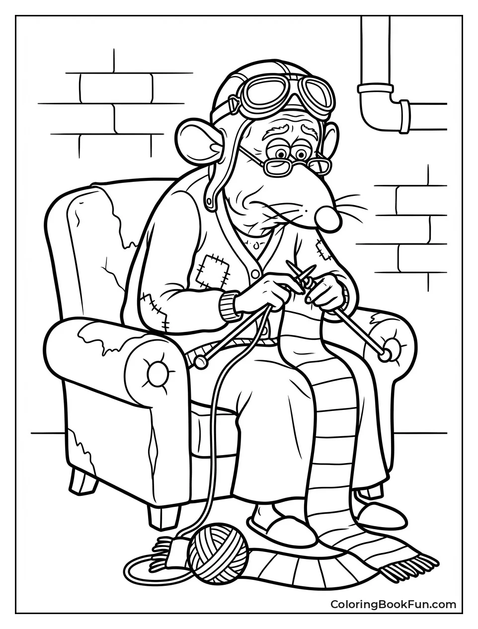 Grandma Knits with Goggles