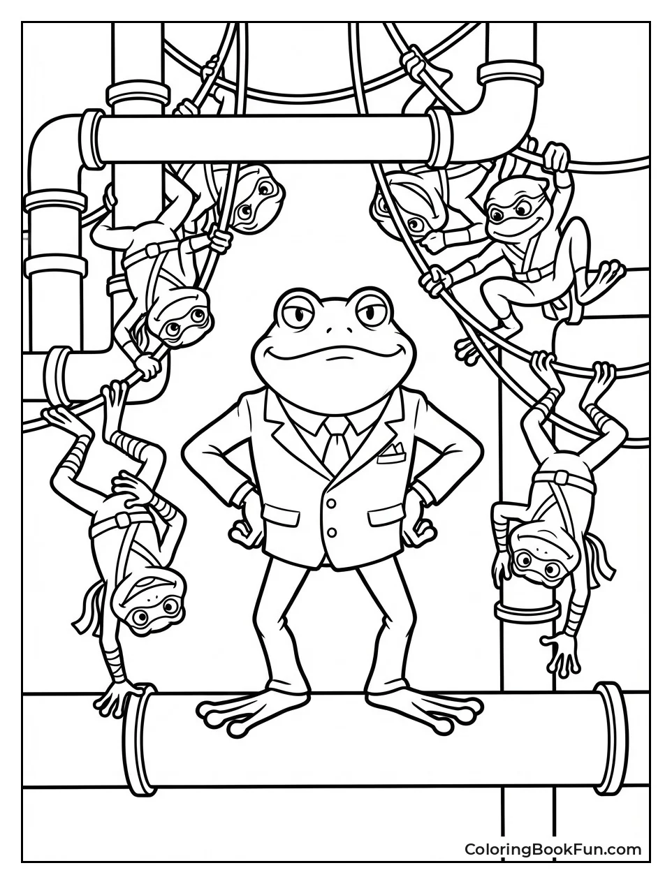 Le Frog Leads Ninjas