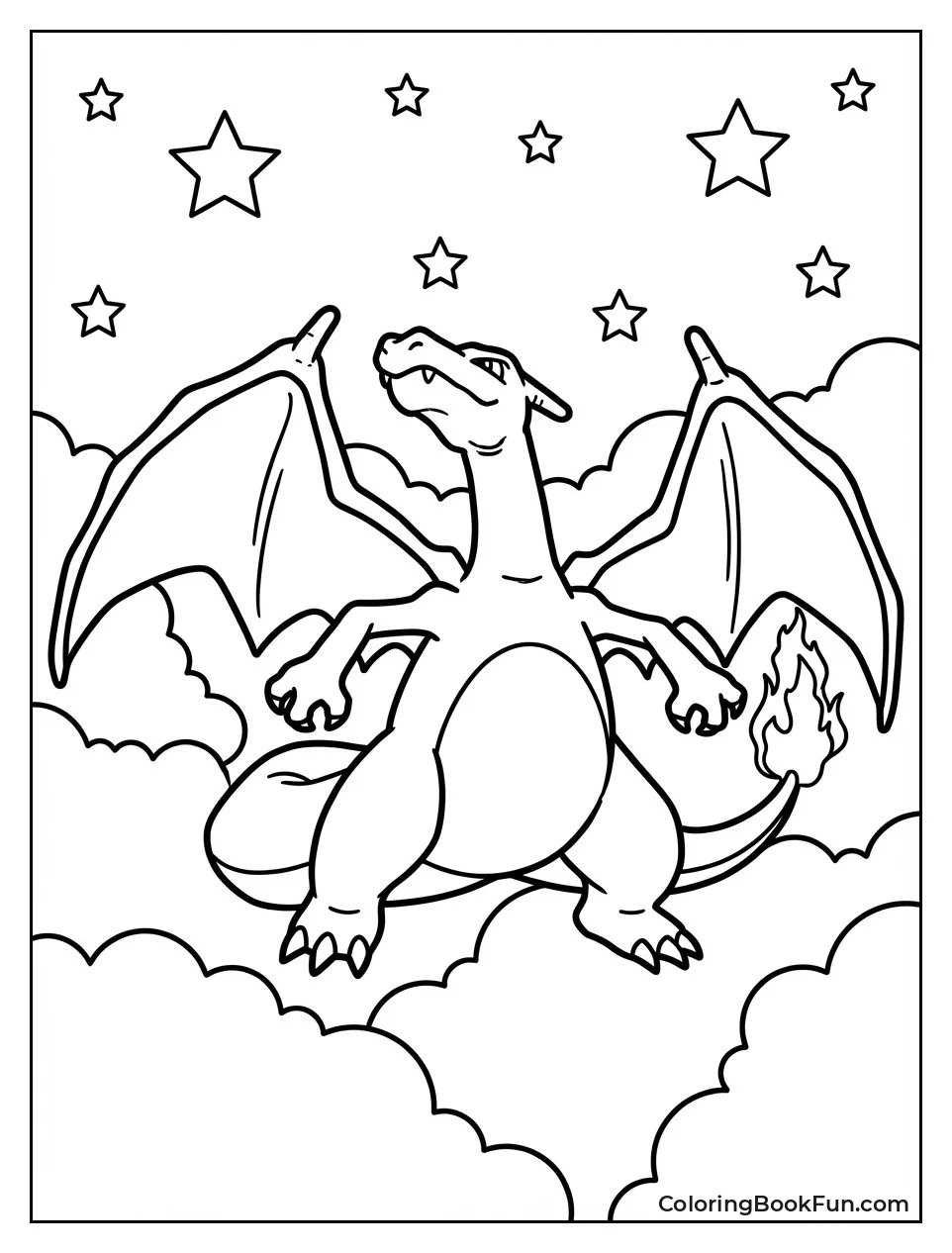 Flying Charizard Silhouette Soars