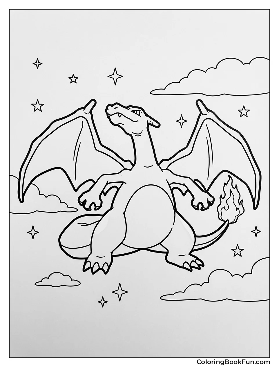 Flying Charizard Silhouette Soars