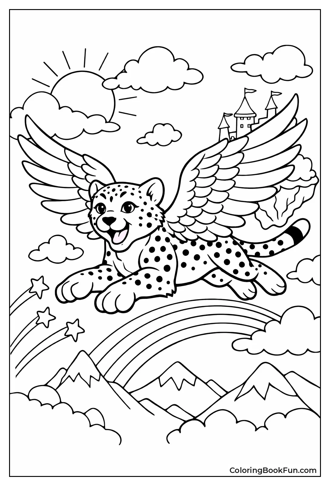 Flying Cheetah with Wings