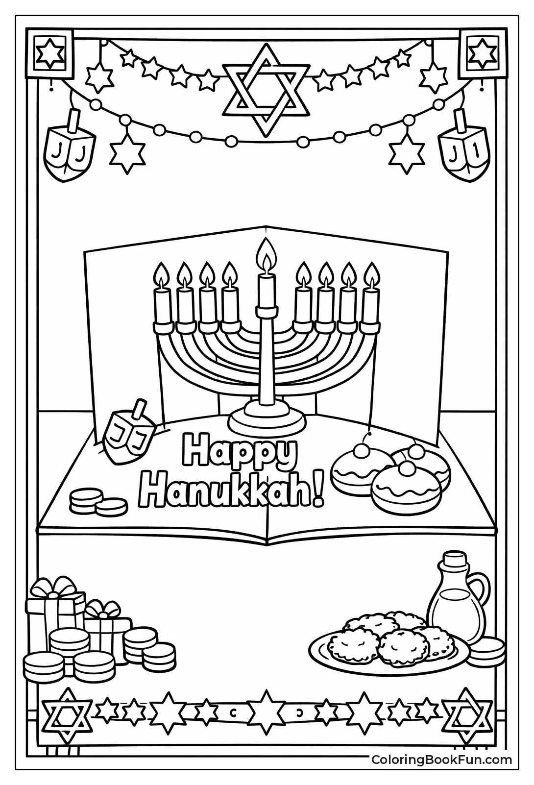 Foldable Menorah Greeting Card