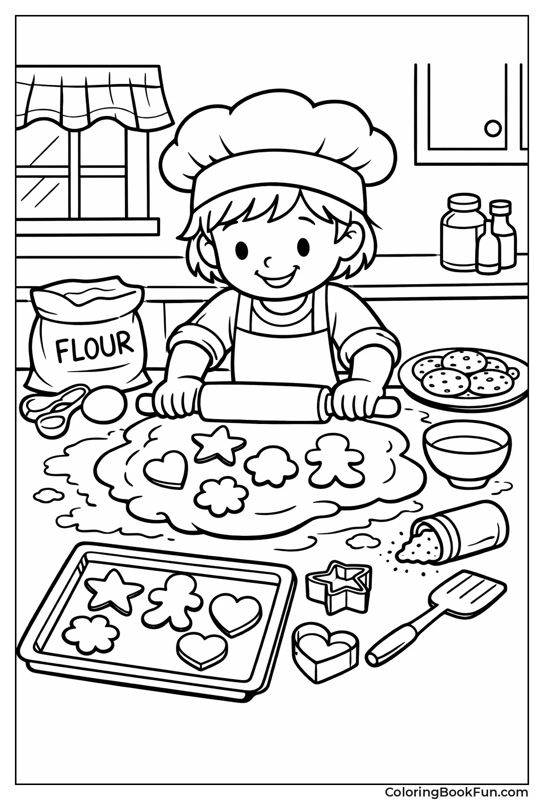 Child Rolls Cookie Dough