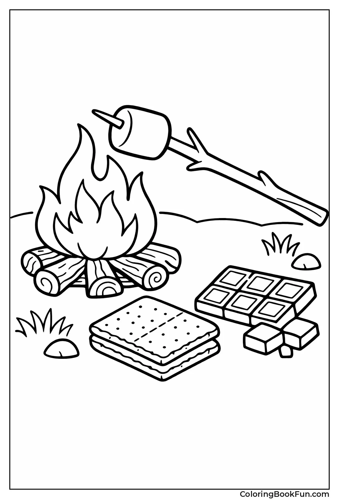 Roasting Campfire S'mores
