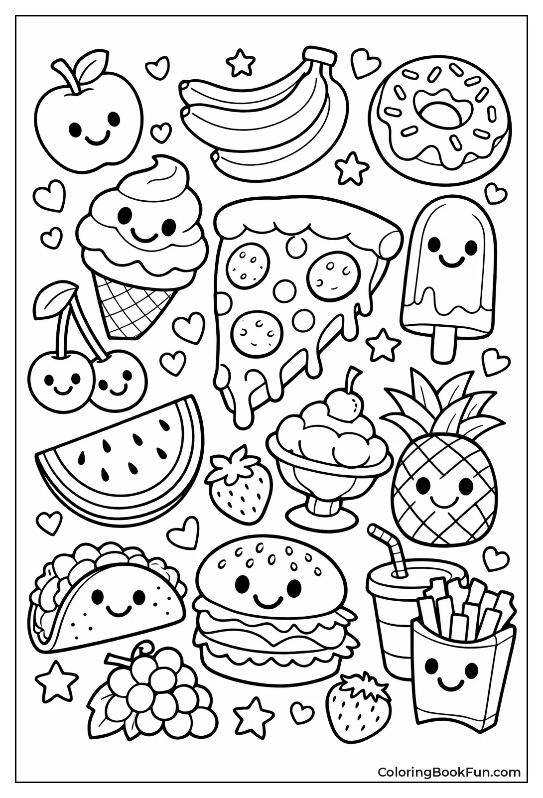 Pizza Ice Cream and Fruits