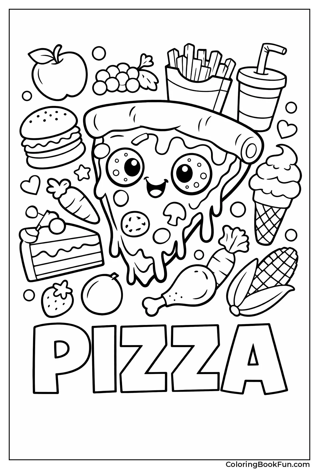 Smiling Kawaii Pizza Slice