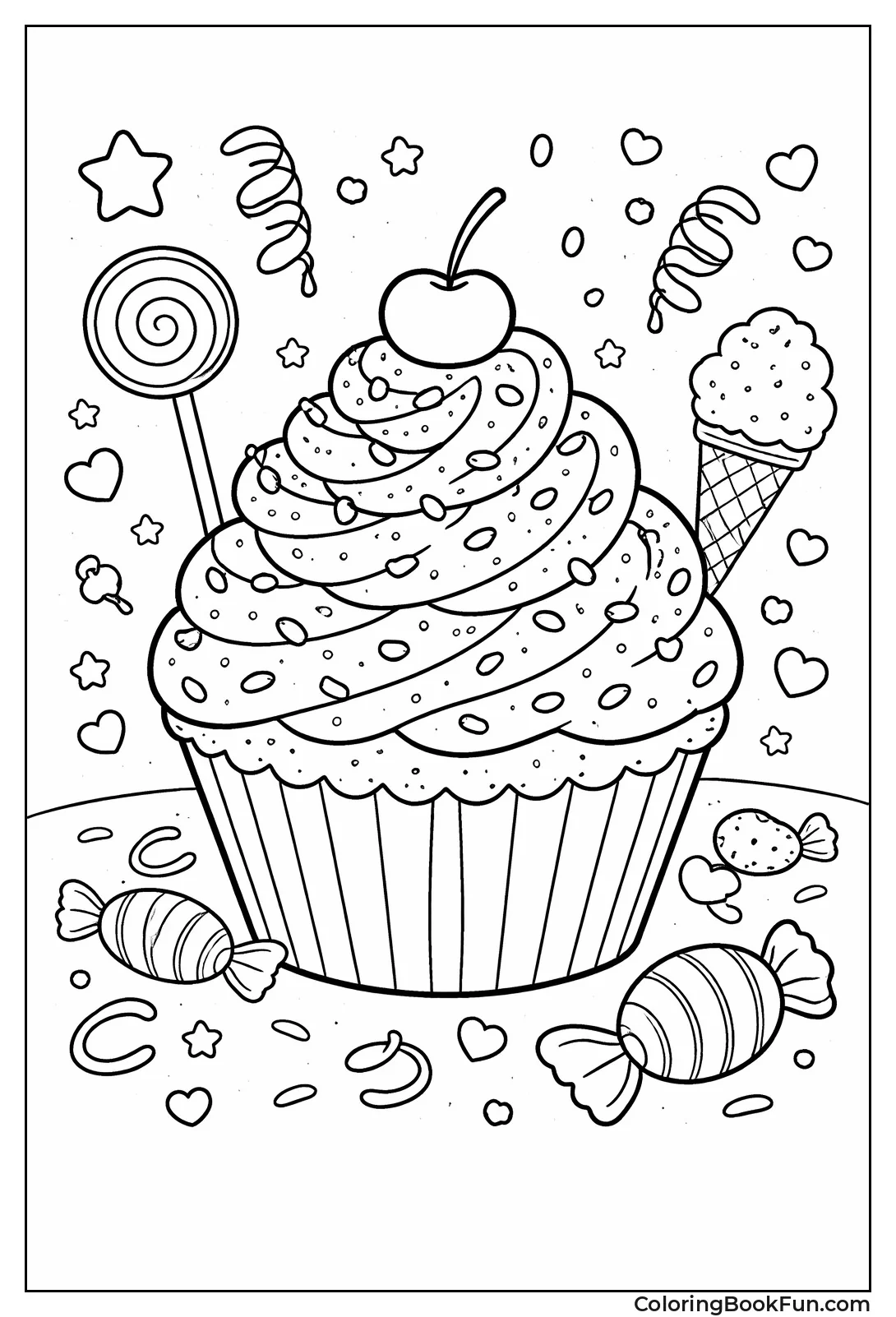 Sprinkled Pink Cupcake