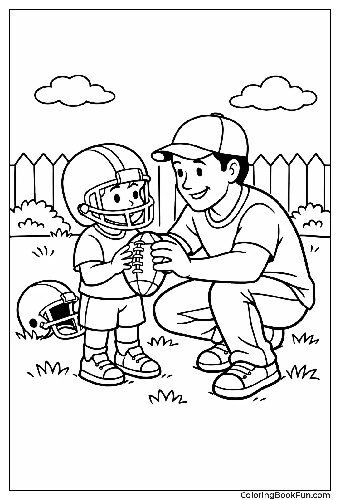 Dad Teaches Son Football Grip