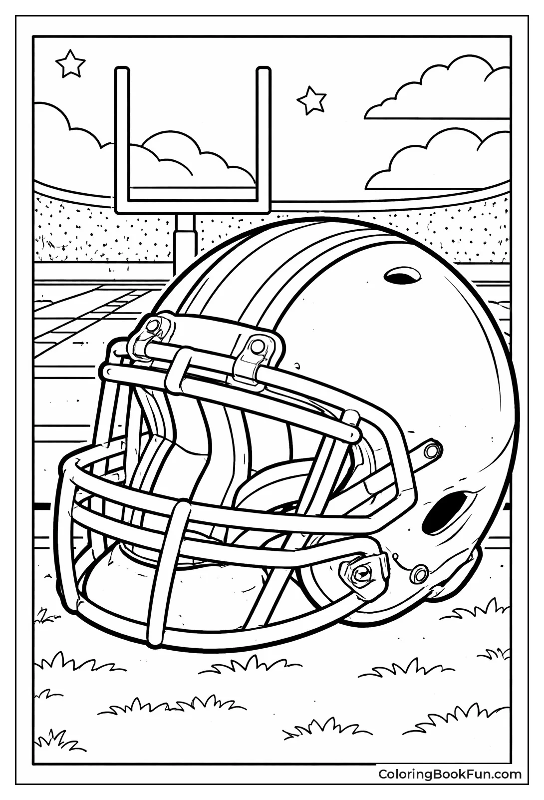 Detailed Football Helmet Close-Up