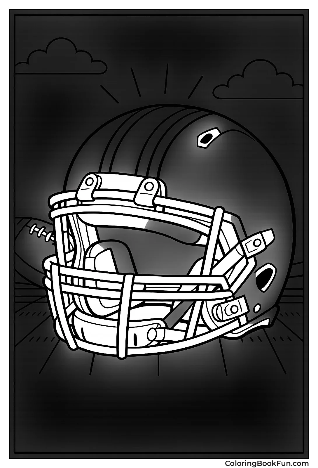 Detailed Football Helmet Close-Up