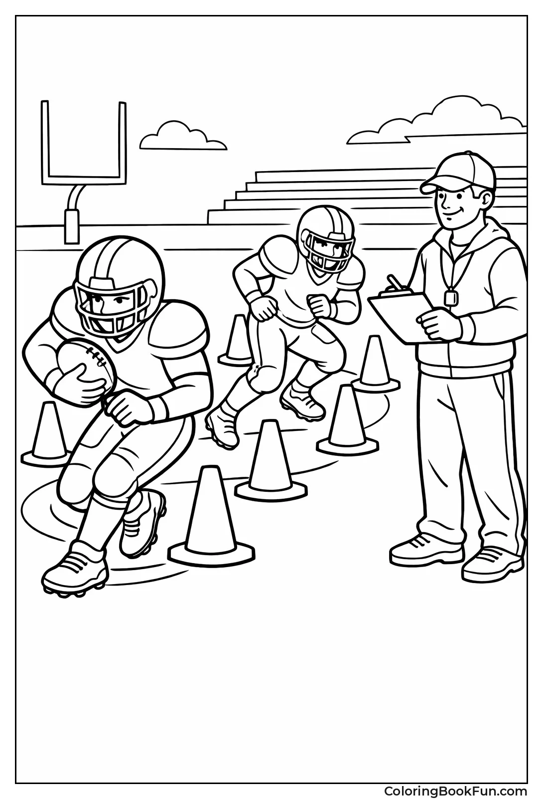 Players Weave through Agility Cones