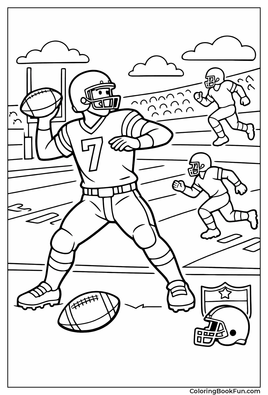 Quarterback Drops Back to Throw