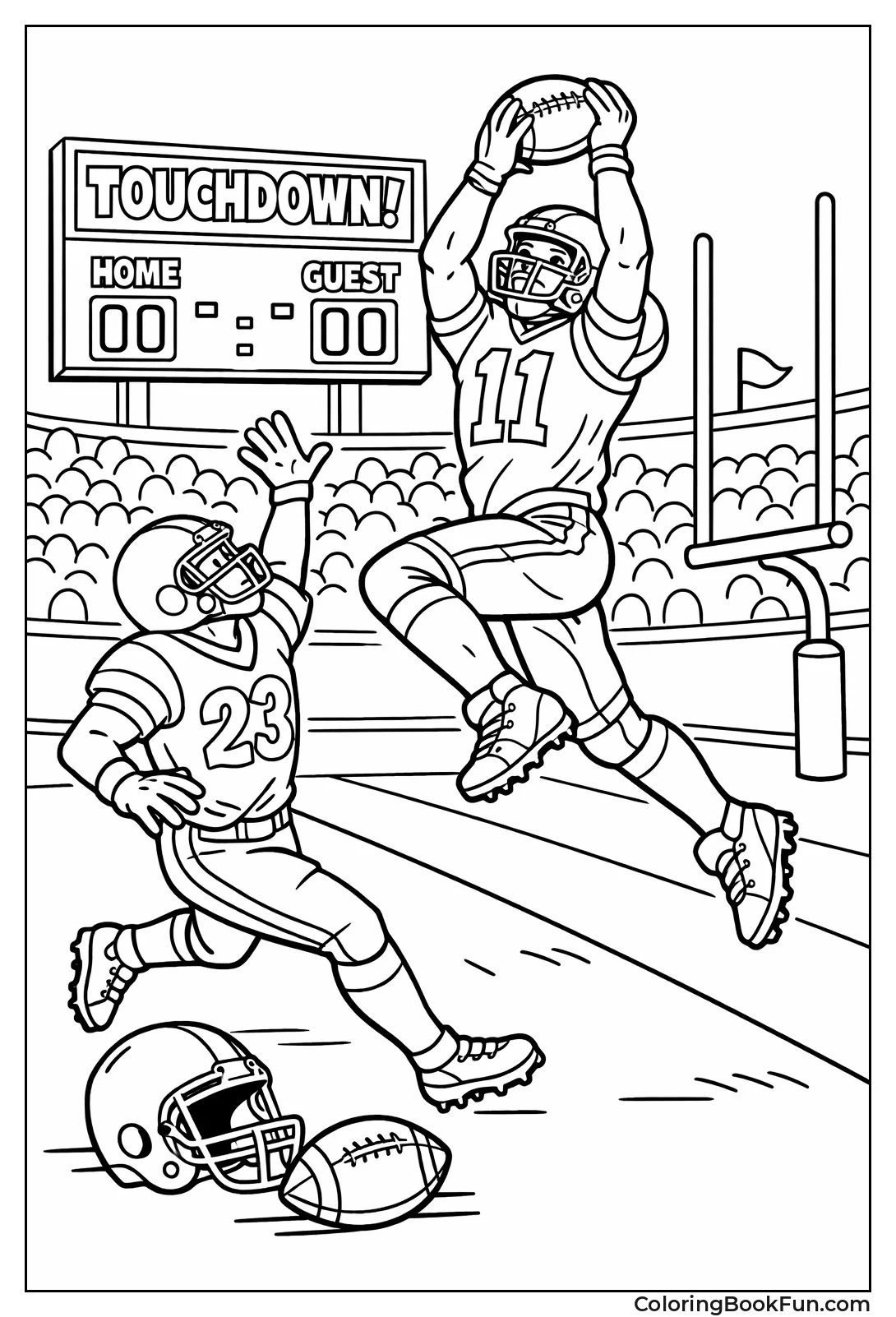 Receiver Leaps for End-Zone Catch