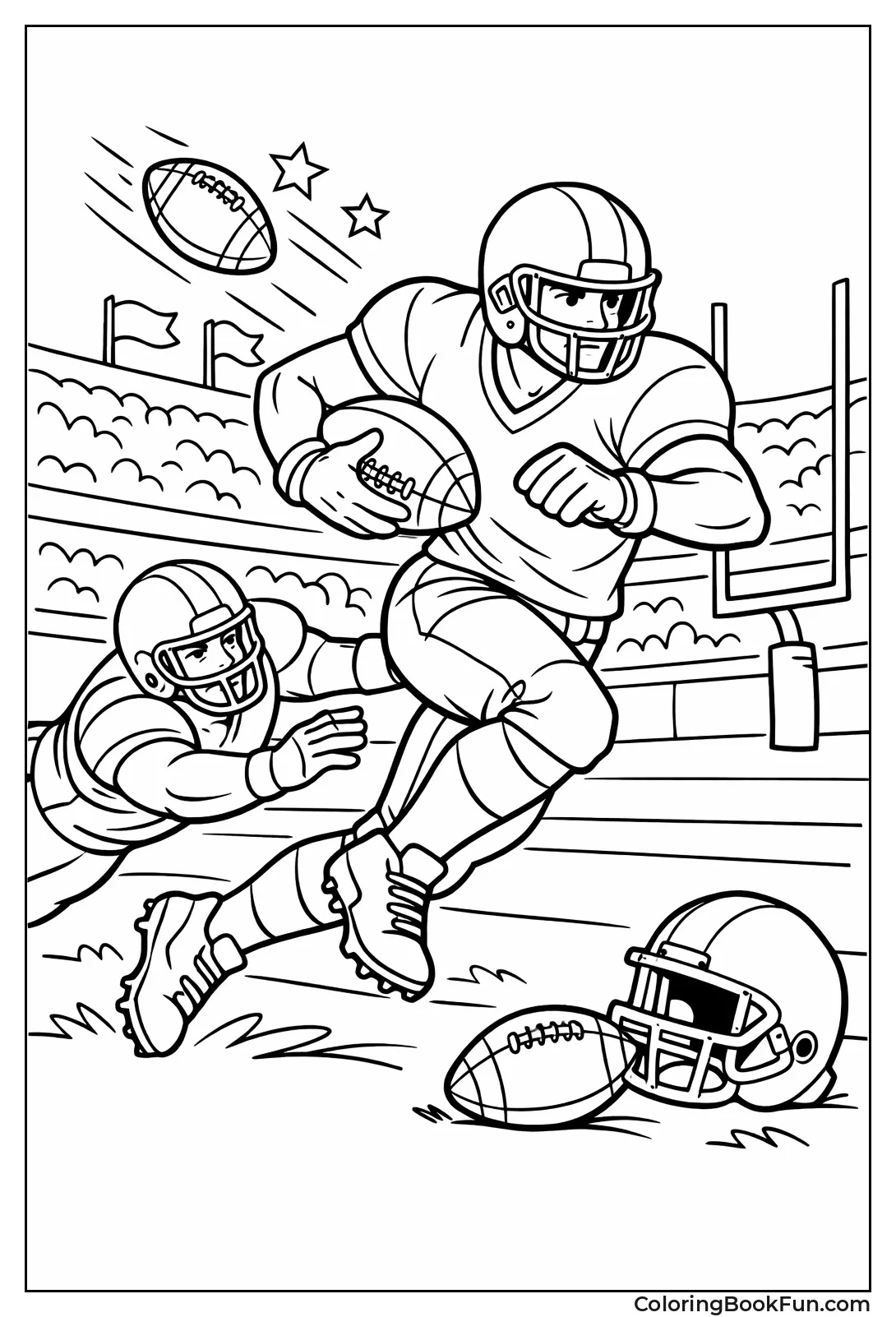 Running Back Dodges Tackler