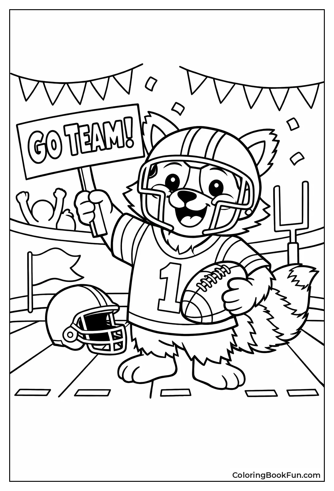 Mascot Waves Go Team Sign