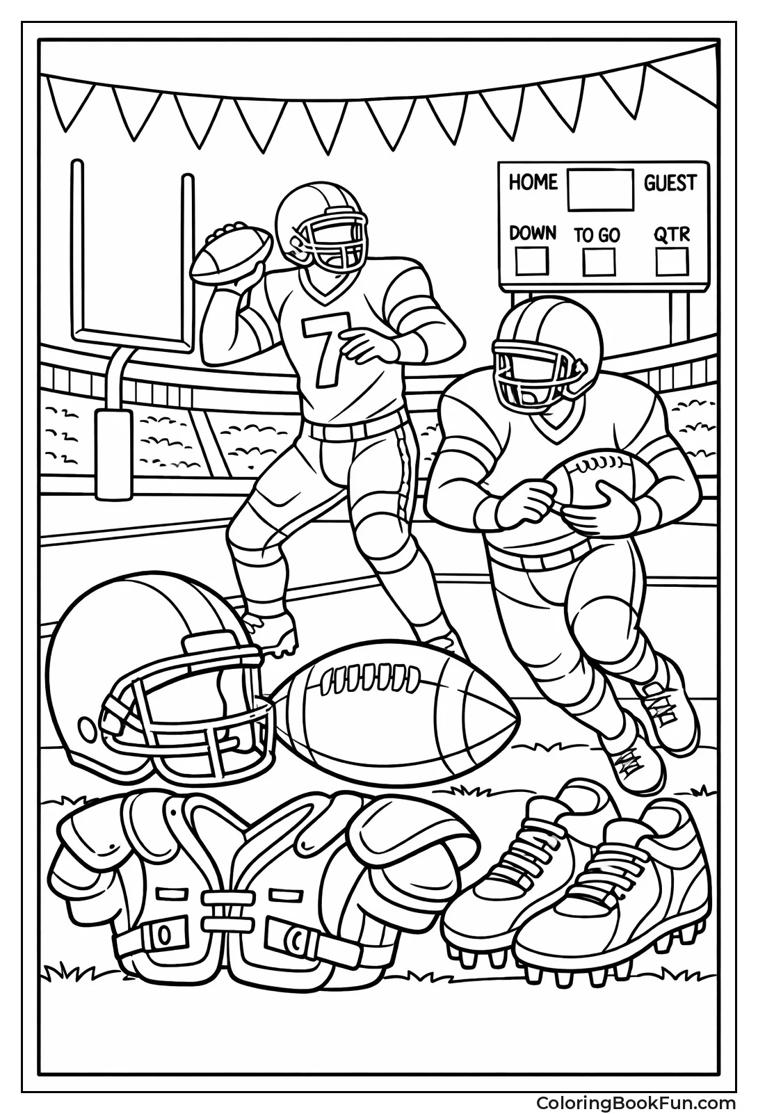 Detailed Football Uniform Outlines