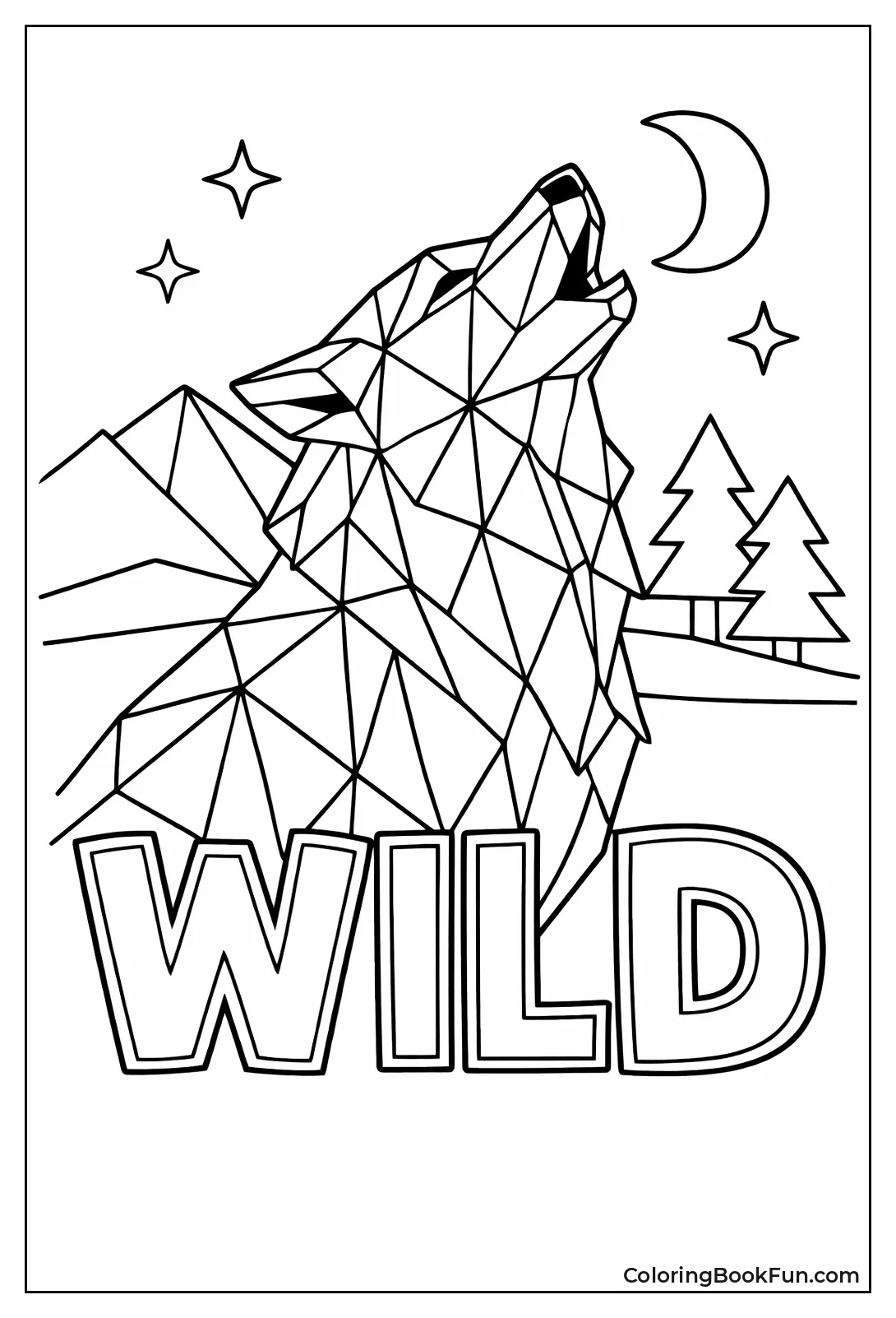 Geometric Wolf Head Portrait