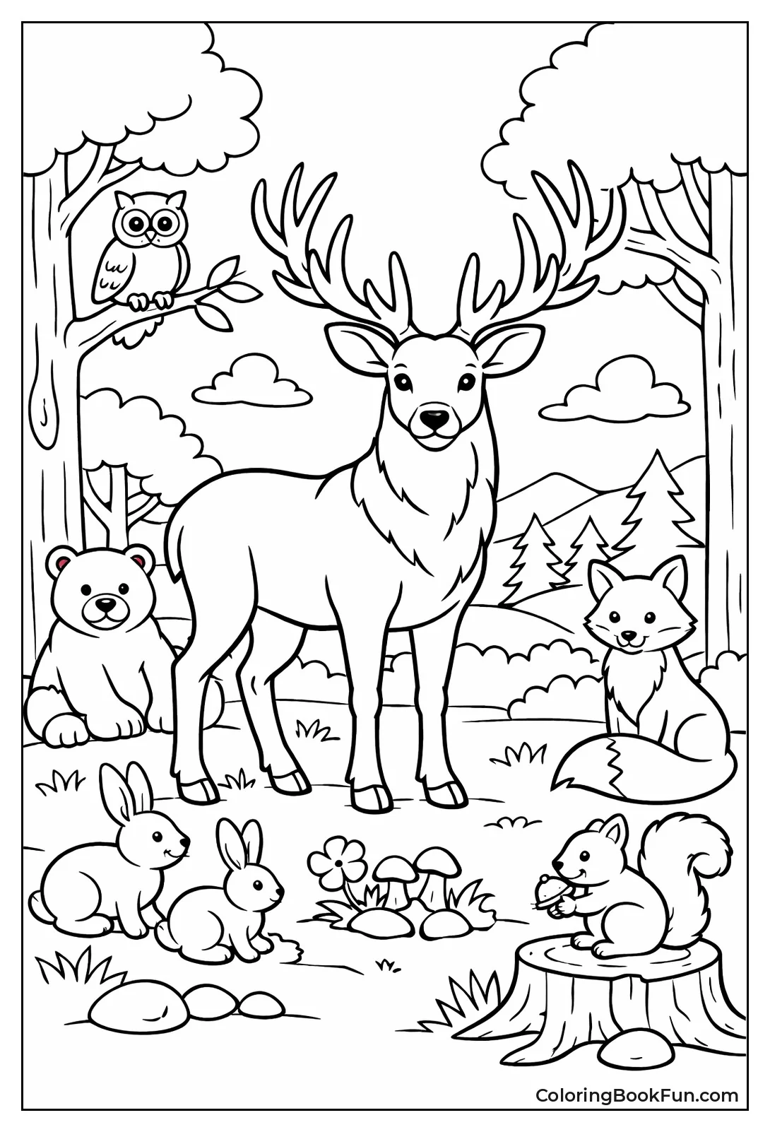 Majestic Deer with Big Antlers