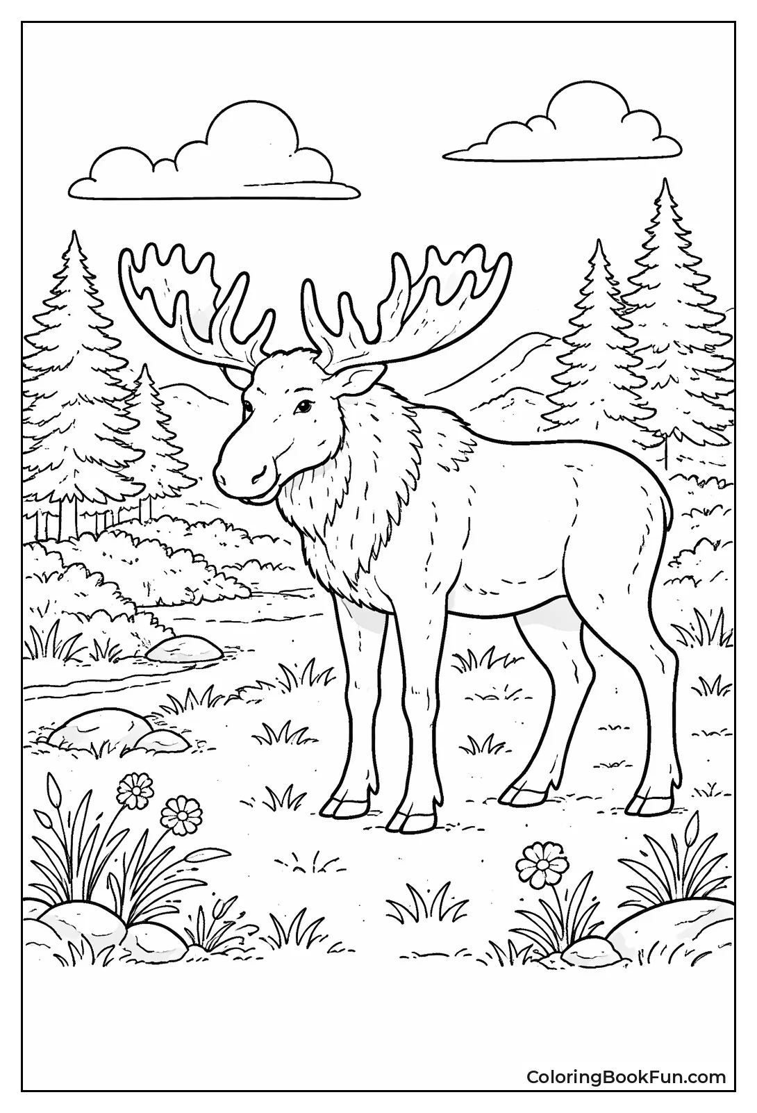 Majestic Moose with Wide Antlers