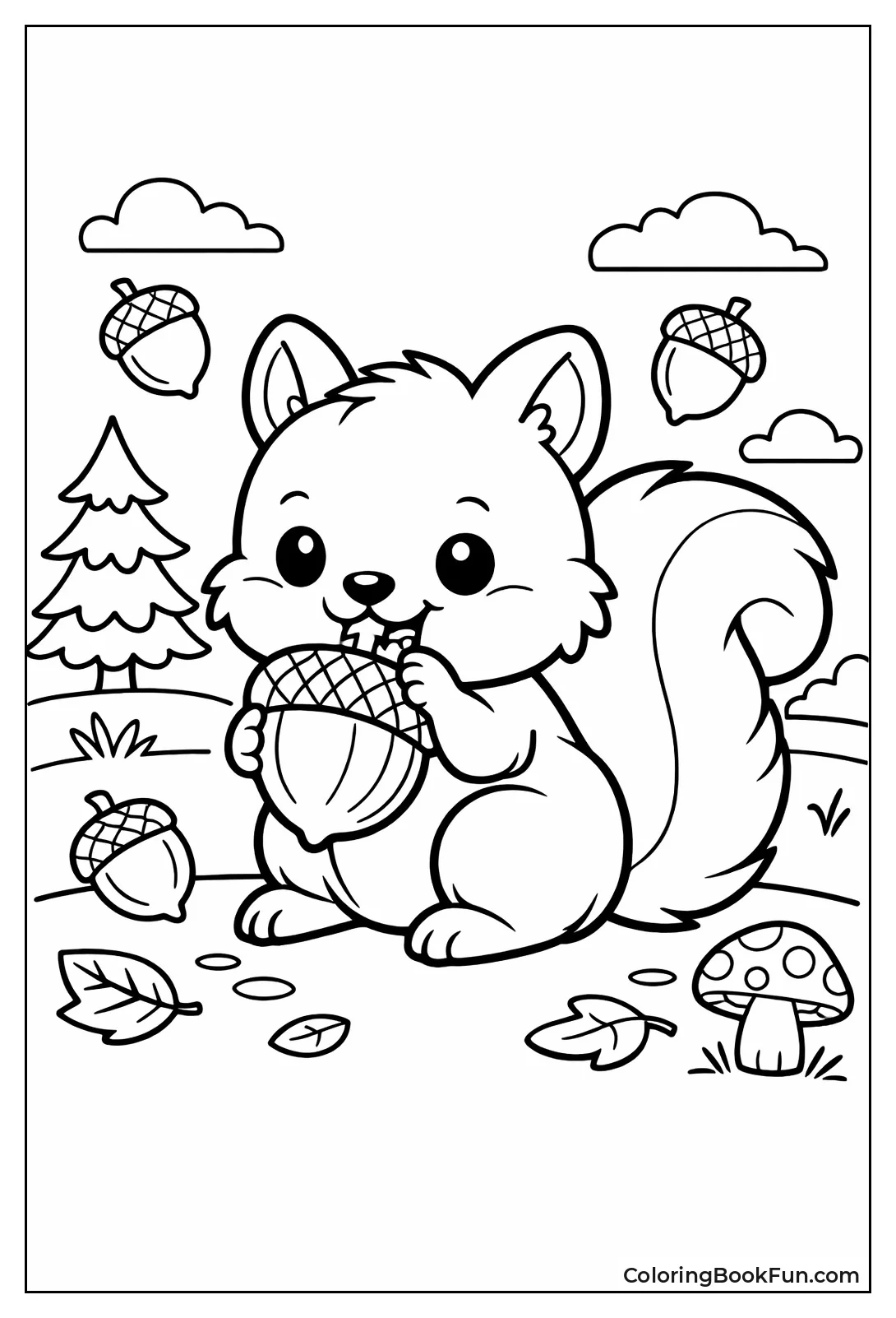 Squirrel Munching Big Acorn