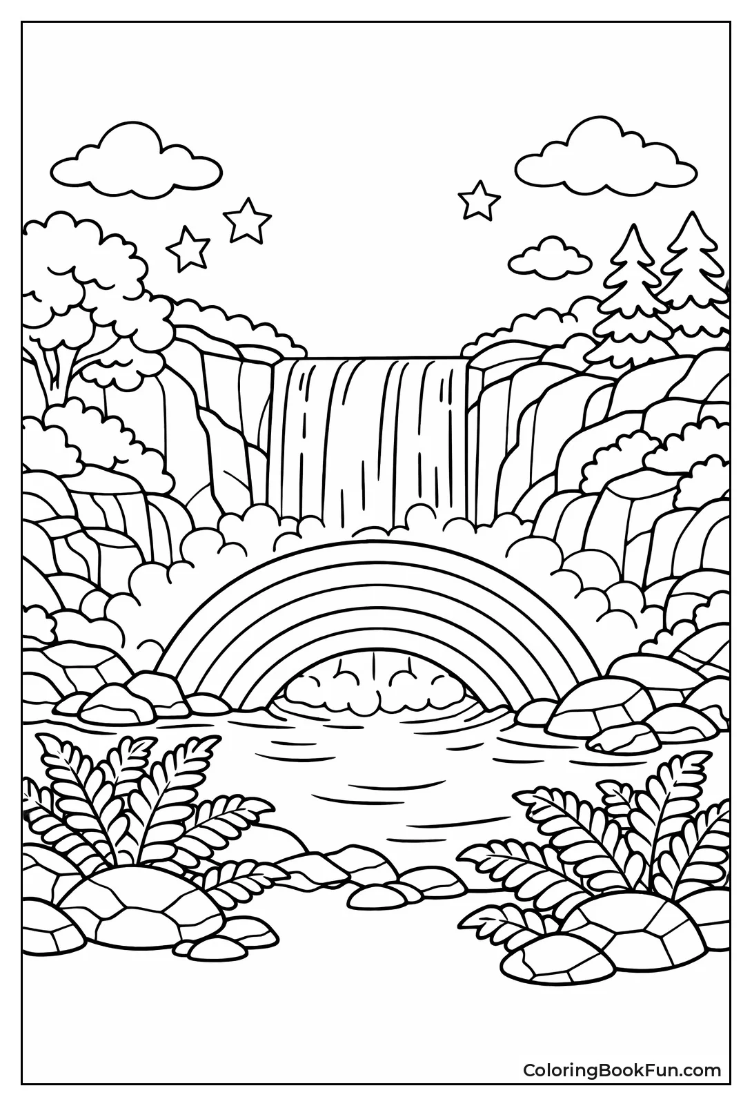 Waterfall Mist with Forest Rainbow