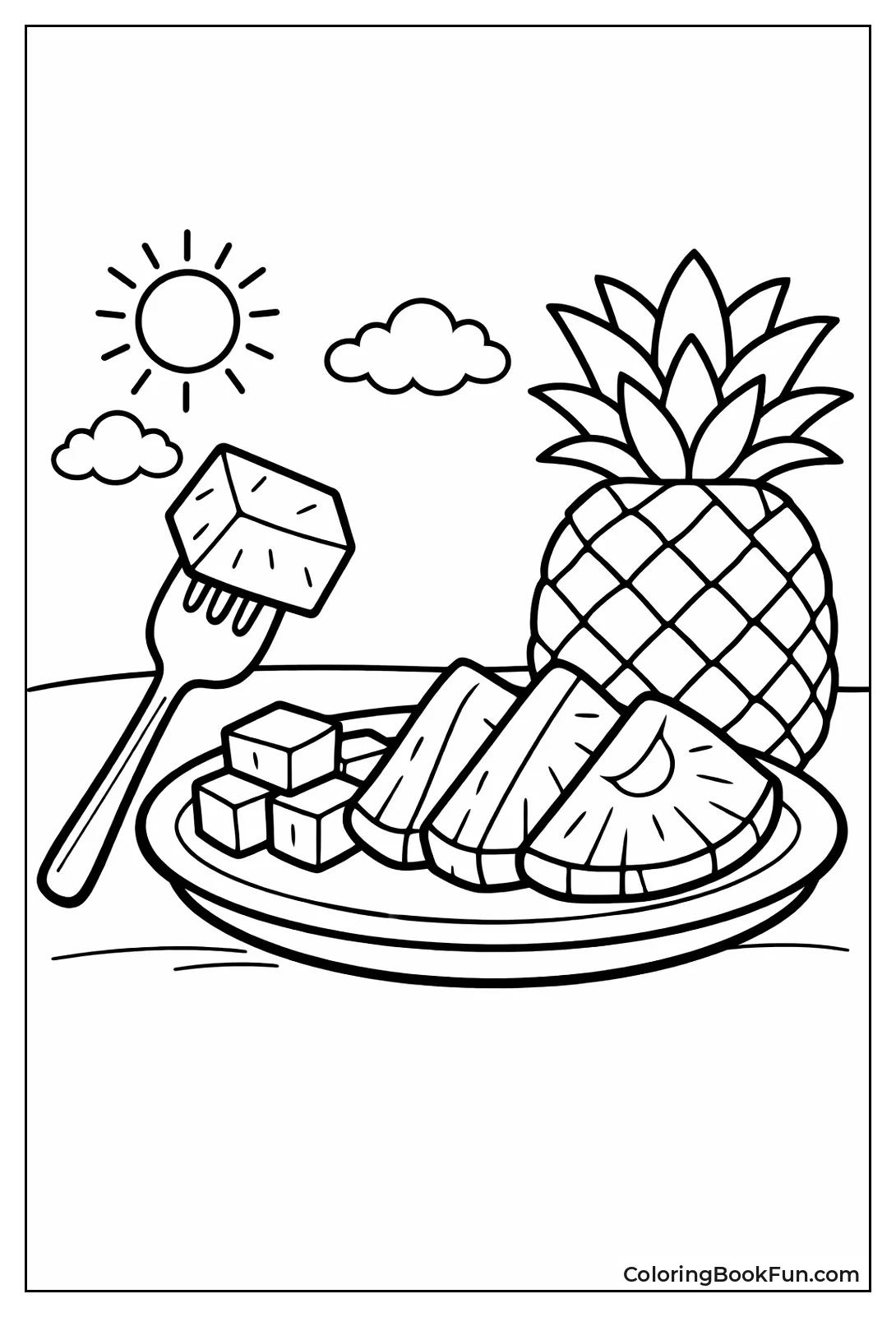 Fork Spearing Pineapple Chunk