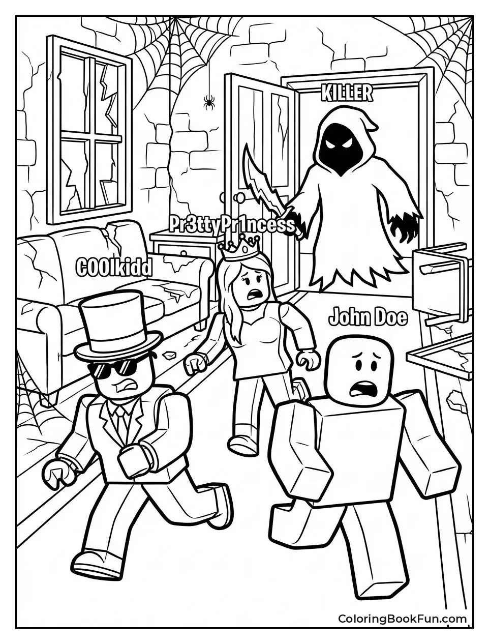 Survivors Evade Killer in Spooky Map