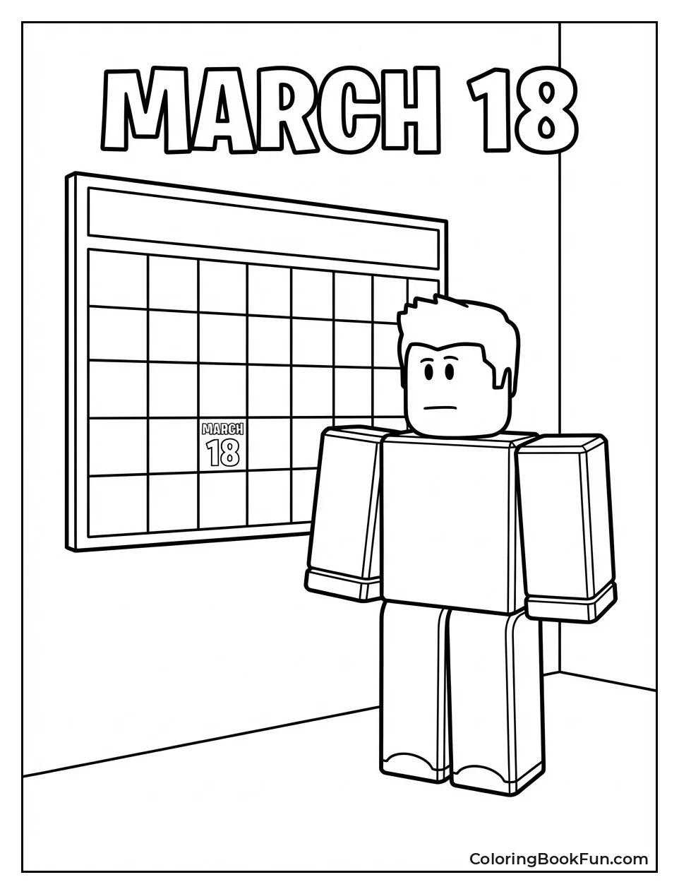John Doe Checks March Calendar