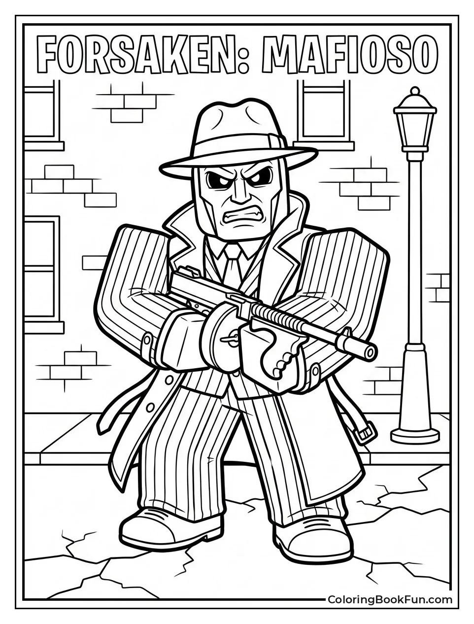 Mafioso Stands with Gun and Suit