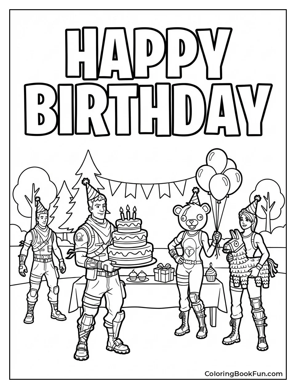 Fortnite Birthday Party with Cake